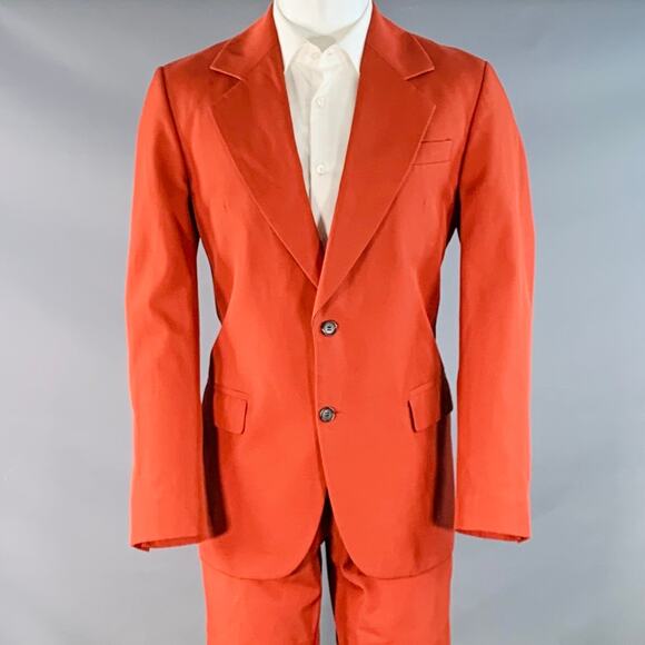 ACNE STUDIOS Size 36 Brick Polyester Cotton Notch Lapel Wide Leg Suit - Picture 1 of 11